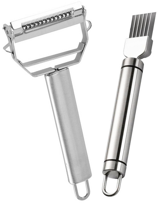 꽁쏘 만능 2in1 스테인레스 파채칼 + 올인원 채칼, 1세트