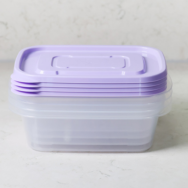 롯데이라이프 이라이프 튼튼간편 보관용기 직사각, 4개, 890ml