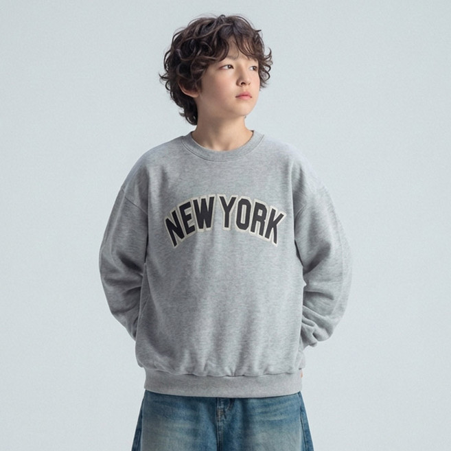 키즈레시피 아동용 봄가을 뉴욕타임 오버핏 맨투맨