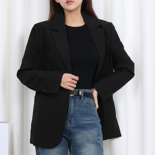 Elsso 女款經典寬鬆版型單排扣西裝外套