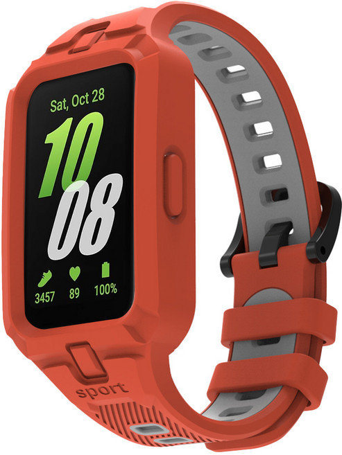 스페이스쉴드 호환 러기드 아머 일체형 스마트워치 스트랩, 오렌지그레이, 1개