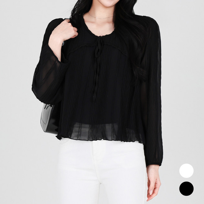 모이르벨라 여성용 르누아 레이스 브이넥 블라우스 T25SS2-A1545