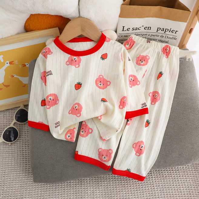 조이멀티 아동용 7부 패턴 자가드 실내복 상하의 세트