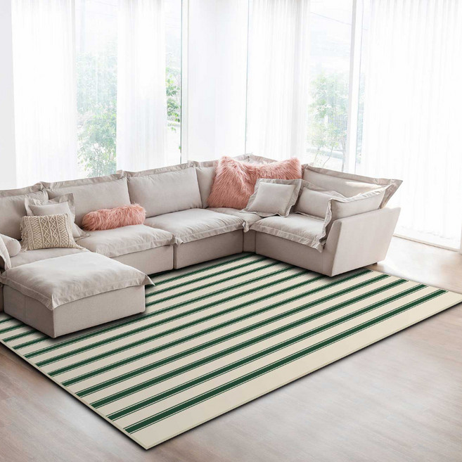 이정데코 스트라이프 모던 먼지없는 물세탁 거실 러그