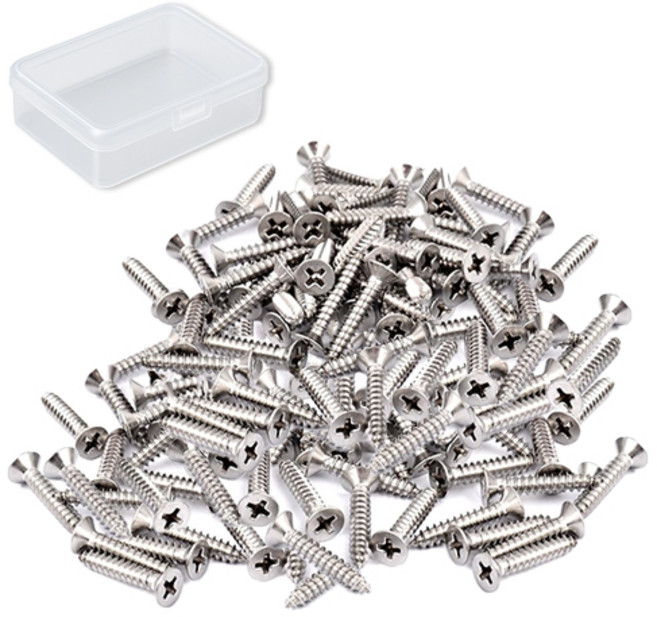 OON 접시머리 탄소강 니켈 도금 십자 나사 실버 260p, 1개