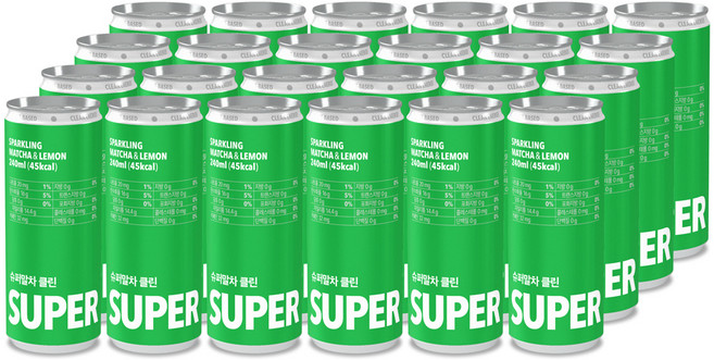 힛더티 슈퍼말차 클린 탄산음료, 240ml, 24개
