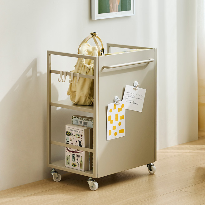 한샘 재크 히든 수납 트롤리, 베이지, 2단