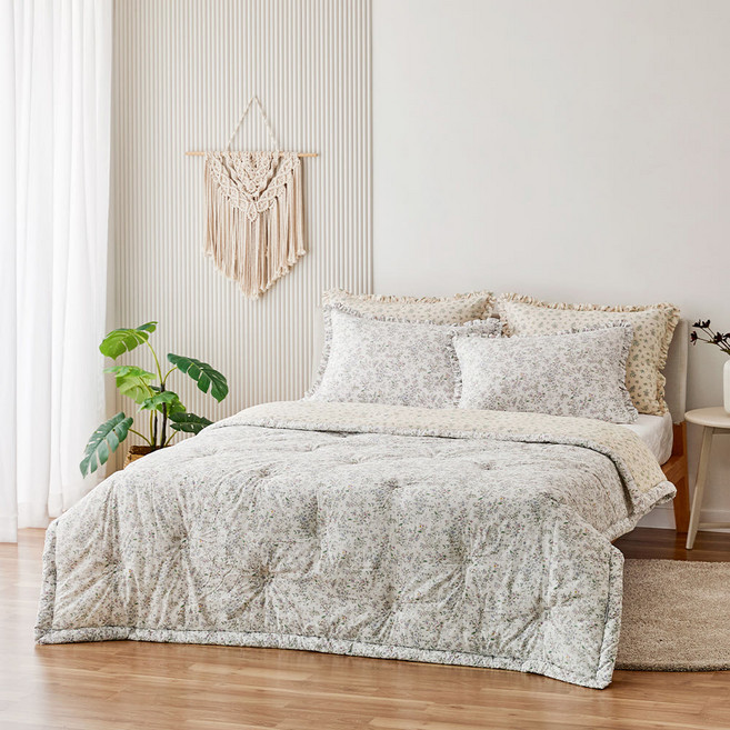 이브자리 프리티가든 면 60수 아사 슬림 차렵이불