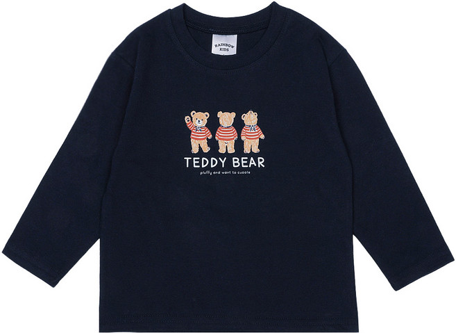 레인보우키즈 아동용 테디베어 긴팔 티셔츠