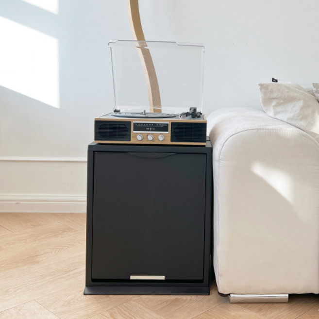 리빙앤트리 블렌딩 수납 분리수거함 1단, 블랙