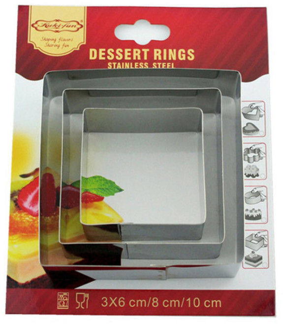 이홈베이킹 사각 무스링, 1세트