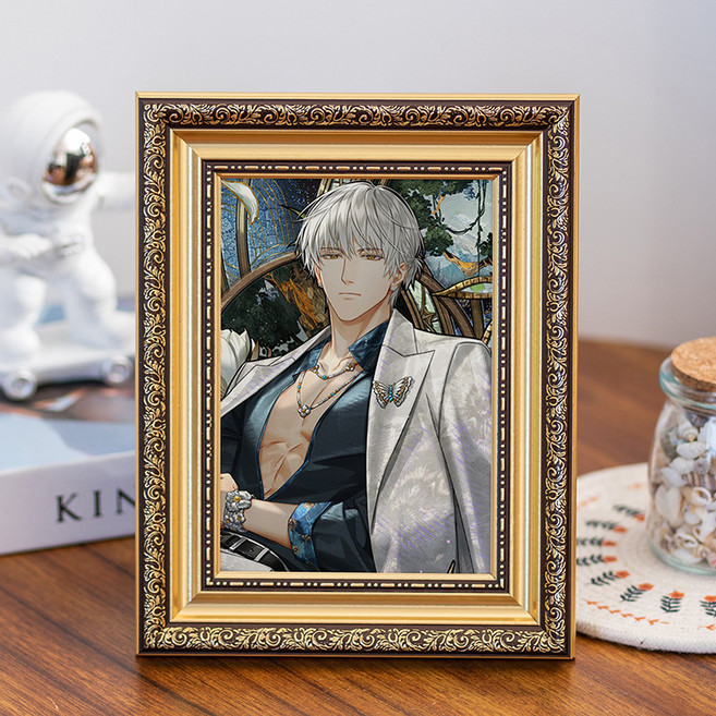 마리조아 복고풍 럭셔리 장식 액자, 1개, 밝은 골드