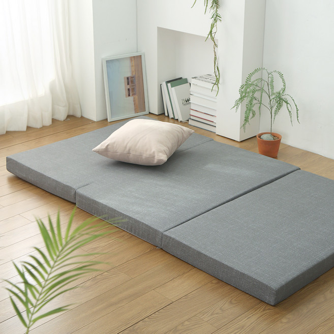 듀얼슬립 3단 접이식 매트리스, 90mm, 그레이
