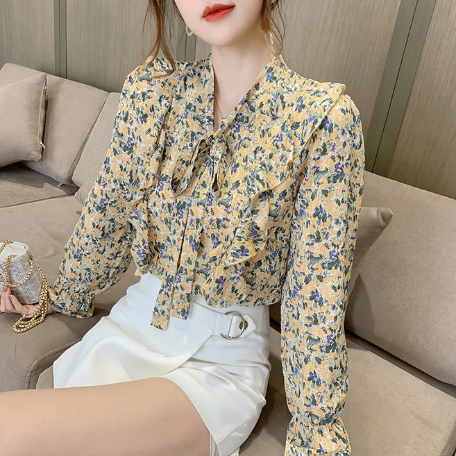 DMELD 女款花卉秋季襯衫