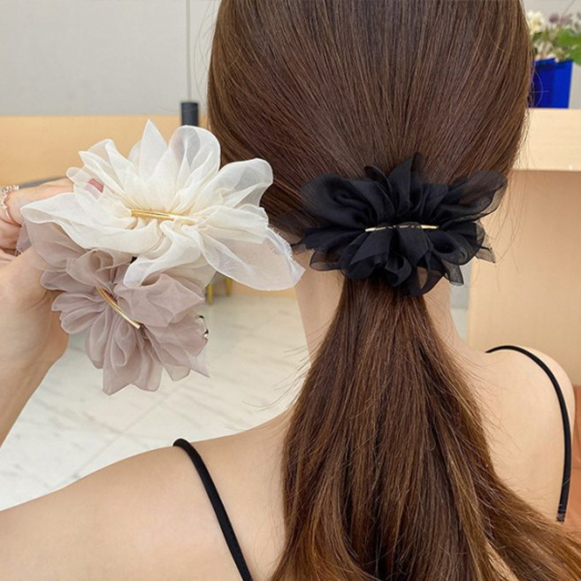 피어니스트 플라워 쉬폰 헤어집게 3종 세트