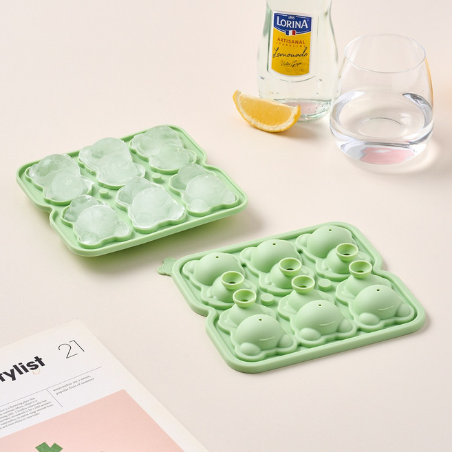 모던하우스 곰돌이 모양 실리콘 얼음틀 6구, 그린, 1개