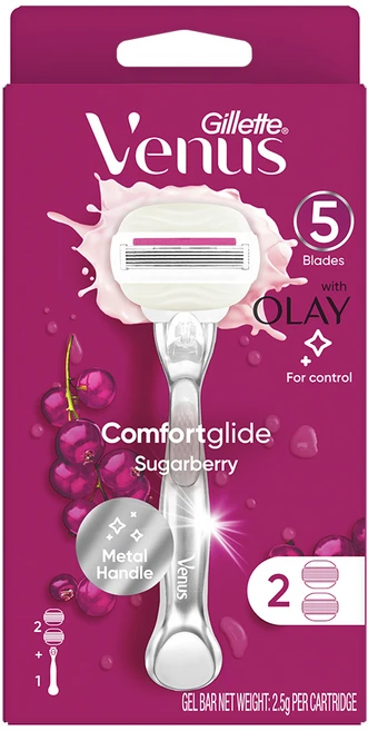 Venus 올레이 슈가베리 면도기 + 면도날 2개, 1개입, 1개 - 쿠팡