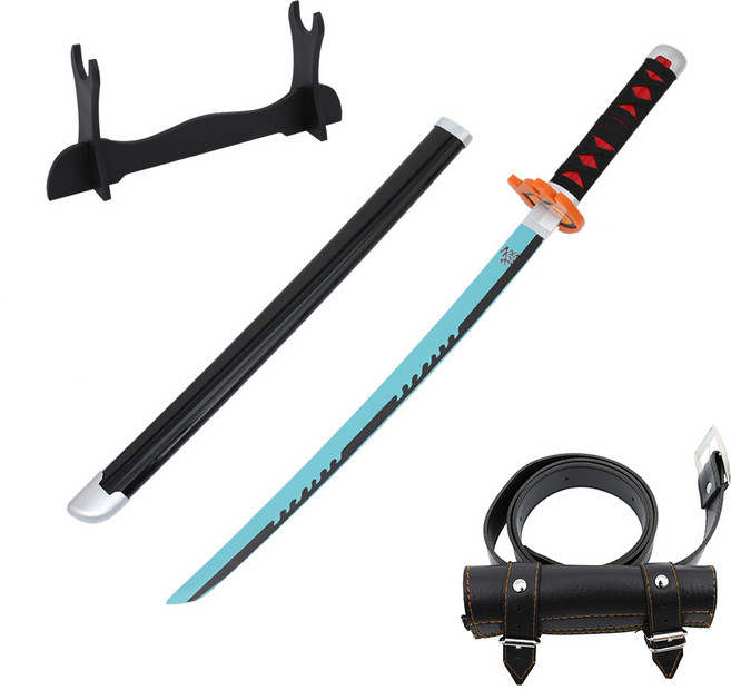대한 귀멸의칼날 코스프레 검 일륜도 + 벨트세트, 카마 탄지C, 1개