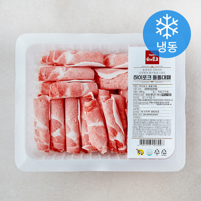 하이포크 한돈 대패 목심 구이용 (냉동), 1개, 500g