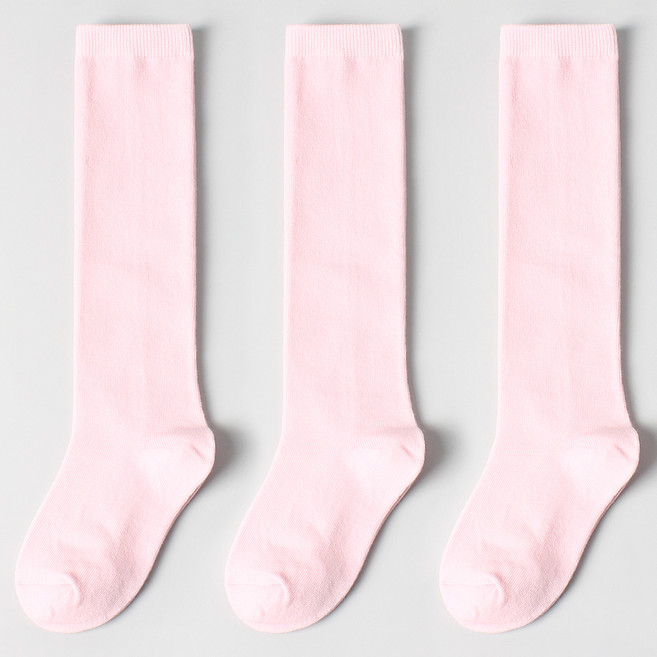 노디자인 아동용 데일리 무지 니삭스 3켤레 세트