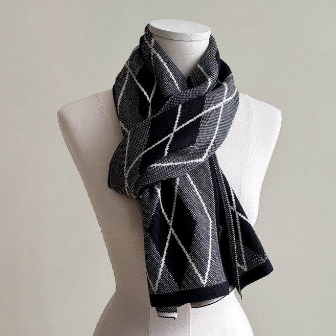 바비수 아델 아가일 패턴 머플러