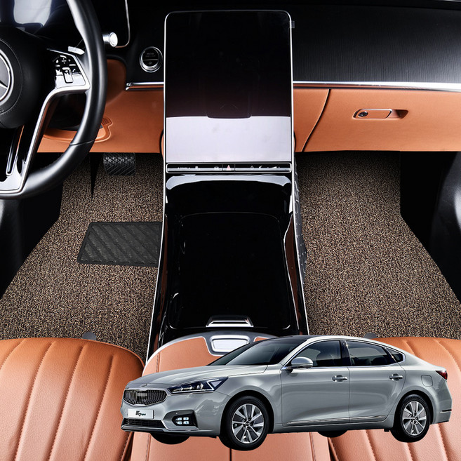지엠지모터스 프리미엄 확장형 자동차 코일 매트 세트, 프리미엄 브라운, K7 프리미어 2020년형