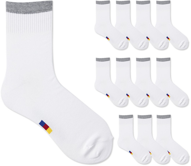 FC바르셀로나 남성용 큰발사이즈 링글 중목양말 12족 세트