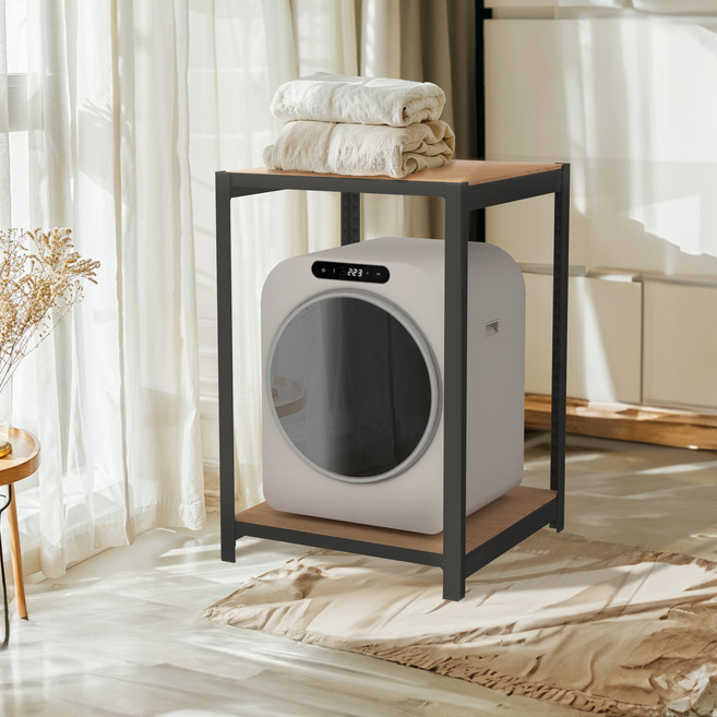 홈던트하우스 국내 제조 무볼트 미니건조기 조립식 철제 선반, 블랙, 2단