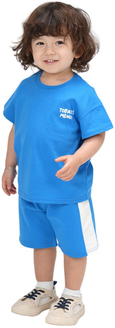 삼소니 남아용 통기성 투데이 반팔 등원복 상하의 세트