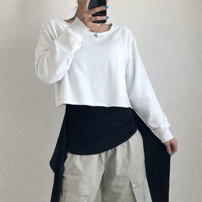 Lalaon 女款棉質短版長袖大學T 25TSP3469