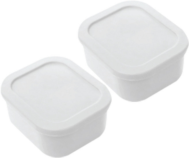 유하우스 삶아 쓰는 실리콘 밀폐용기 그레이, 2개, 300ml