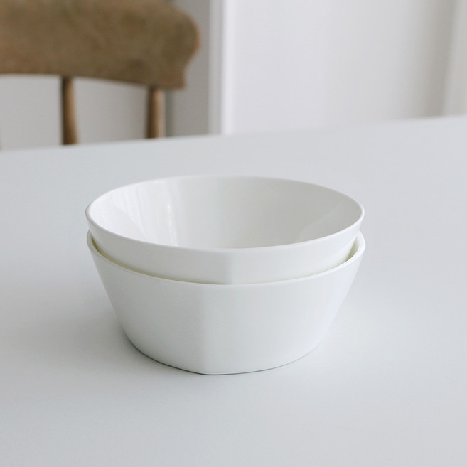 로코리빙 심플본차이나 스퀘어 대접, 화이트, 2개