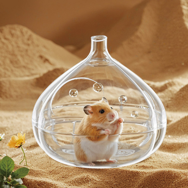 딩동펫 소동물 햄스터 우주선 모래목욕 하우스, 투명, 1개