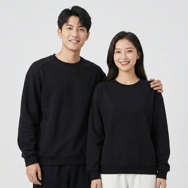 언헤브 남녀공용 올데이 무지 맨투맨