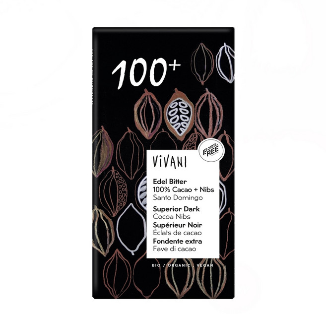 비바니 유기농 다크 100% 초콜릿, 1개, 80g