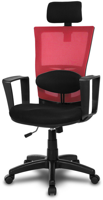 체어클럽 M8 대요추형 바른자세 메쉬의자, 레드