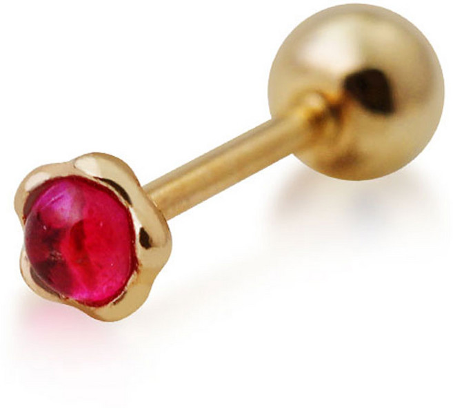 미니아트 여성용 14K 탄생석 컬러 피어싱 GT153 한쪽 + 케이스 세트