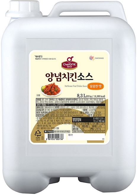 대상 쉐프원 양념치킨 소스 달콤한 맛, 10kg, 1개