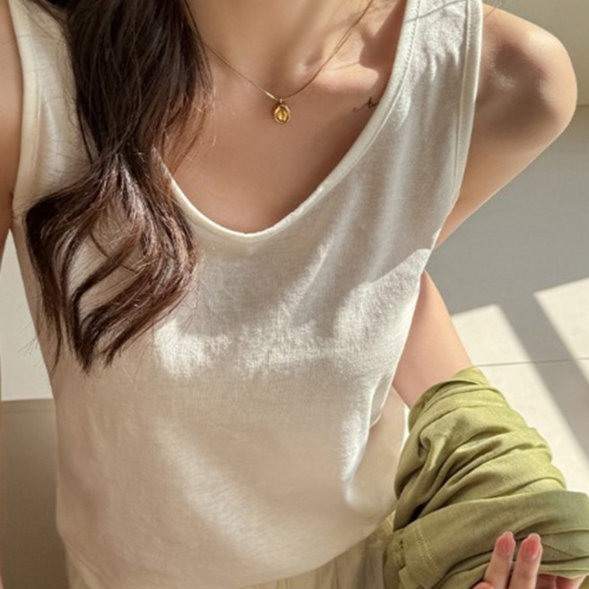 Awesomeful 女款 Ninyurira U領基本款無袖上衣 A26SMST043008