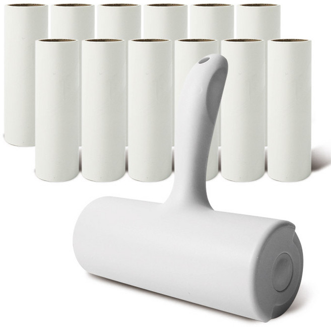 마켓플랜 커버형 사선 테이프 클리너 화이트 커버 + 리필 12p, 1세트