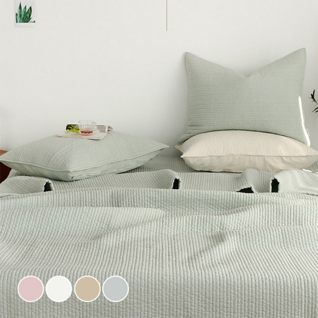 韓國 amante Timeless2 線條絎縫色染兩用被墊, 薄荷綠