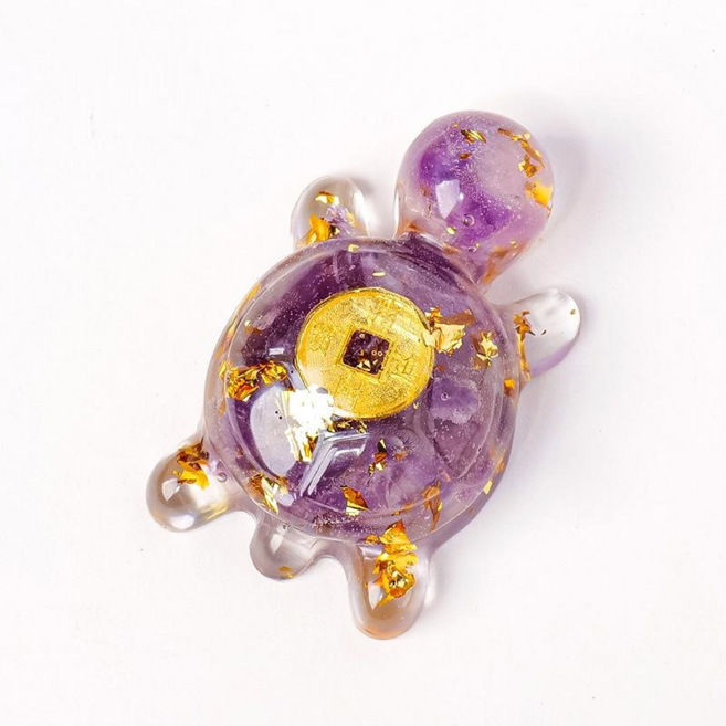 미소로운 귀여운 인테리어 금전운 거북이장식품 2p, 퍼플