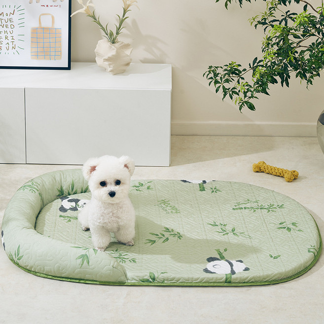 파스텔펫 반려동물 필로우 일체형 패턴쿠션, 그린, 1개