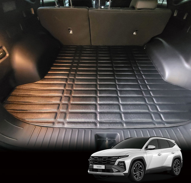 카마루 가죽 트렁크매트, 블랙, 현대 디올뉴 투싼 NX4(2020년 10월~현재(하이브리드 / 보스사운드 없음)