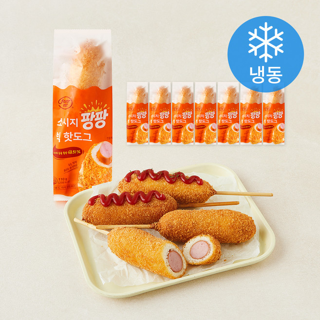 페이보잇 소시지 팡팡 빅 핫도그 (냉동), 110g, 8개, 1개입