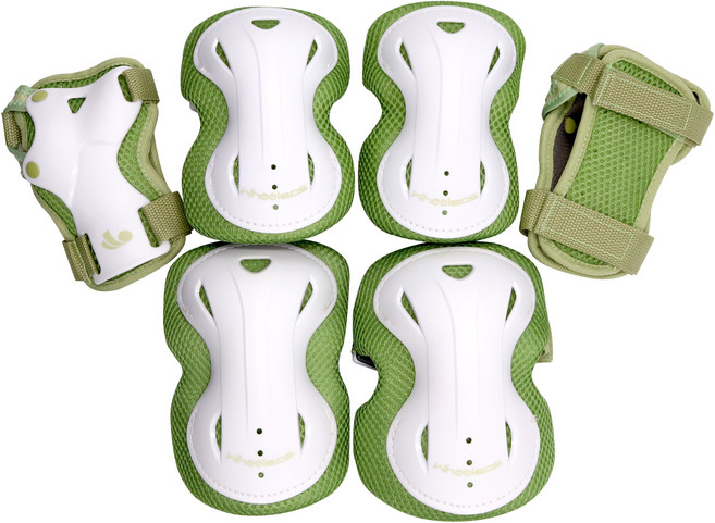 휠러스 아동용 스마트 인라인 킥보드 보호대 좌우 3종 세트, 올리브, 1세트