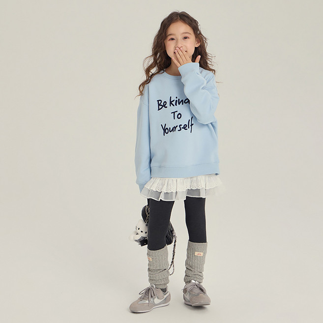 스타빈 캐주얼 레터링 루즈 긴팔 맨투맨