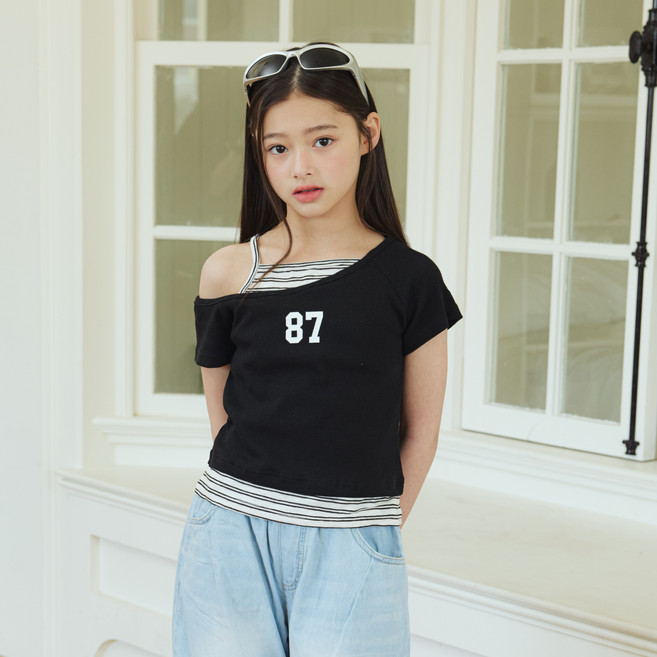 에스엠투 트임 레이어드 반팔 티셔츠