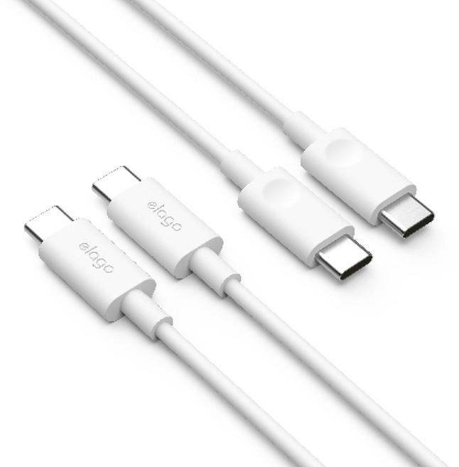 엘라고 USB C to C 고속 충전 케이블, 화이트, 2개, 1m