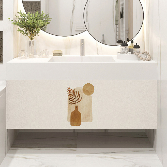 아티홈 플라워 방수 와이드 벨크로 캐비닛 커튼